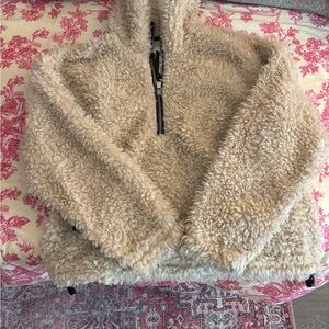 Abercrombie & Fitch Cream Sherpa Jacket